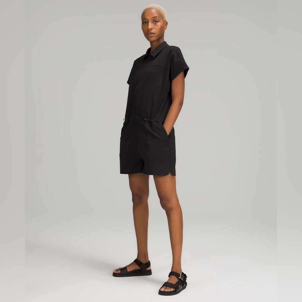lululemon athletica Black Short-Sleeve Romper